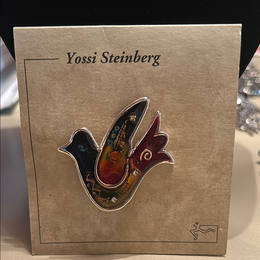 Yossi Steinberg Colorful Bird Brooch